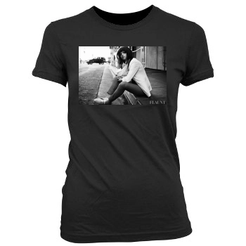 Selena Gomez Women's Junior Cut Crewneck T-Shirt