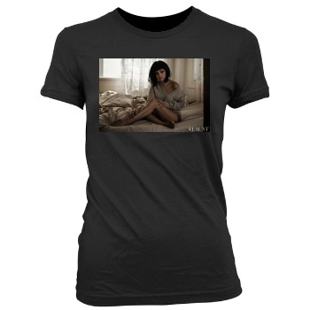 Selena Gomez Women's Junior Cut Crewneck T-Shirt