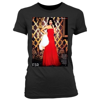 Selena Gomez Women's Junior Cut Crewneck T-Shirt