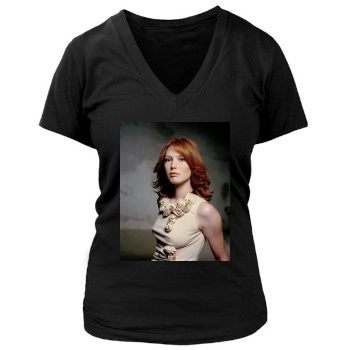 Alicia Witt Women's Deep V-Neck TShirt