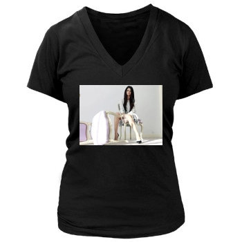 Selena Gomez Women's Deep V-Neck TShirt