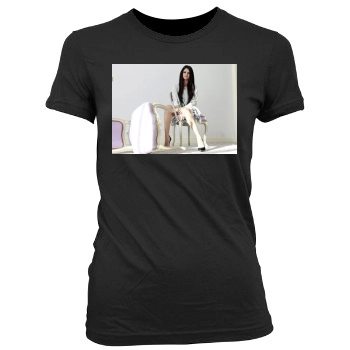 Selena Gomez Women's Junior Cut Crewneck T-Shirt