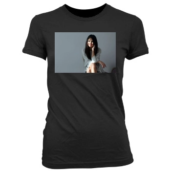 Selena Gomez Women's Junior Cut Crewneck T-Shirt