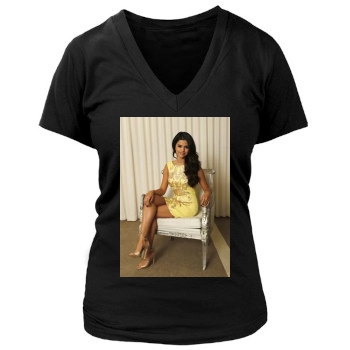 Selena Gomez Women's Deep V-Neck TShirt