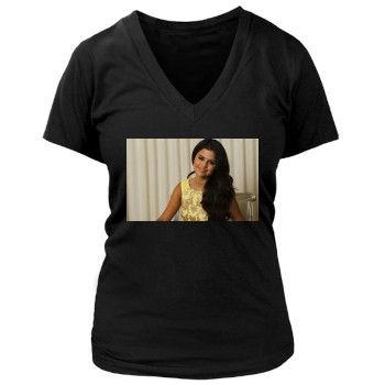 Selena Gomez Women's Deep V-Neck TShirt