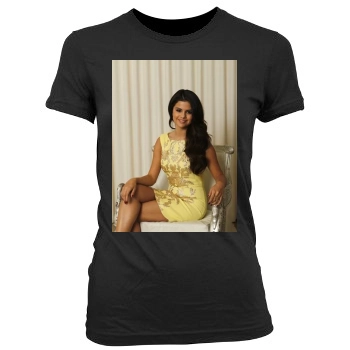 Selena Gomez Women's Junior Cut Crewneck T-Shirt