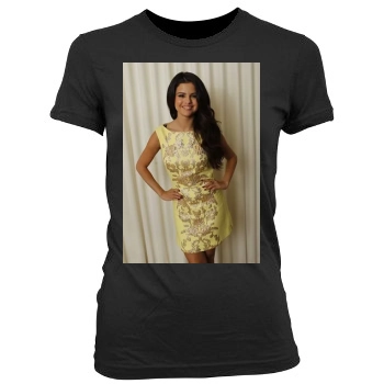 Selena Gomez Women's Junior Cut Crewneck T-Shirt