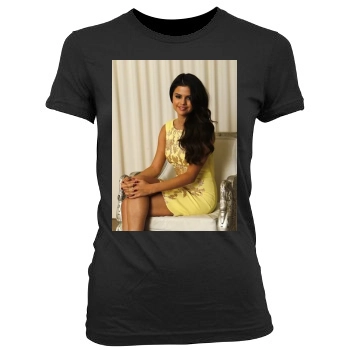 Selena Gomez Women's Junior Cut Crewneck T-Shirt