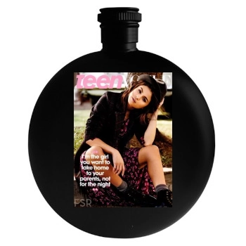 Selena Gomez Round Flask