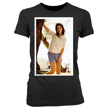 Selena Gomez Women's Junior Cut Crewneck T-Shirt