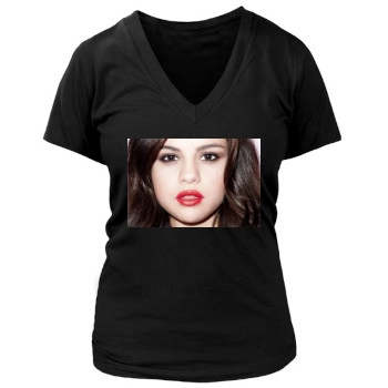 Selena Gomez Women's Deep V-Neck TShirt