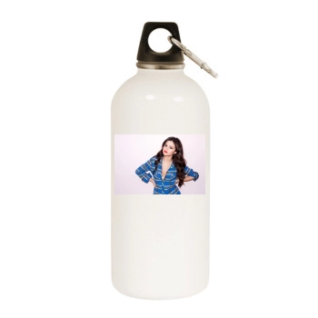 Selena Gomez White Water Bottle With Carabiner