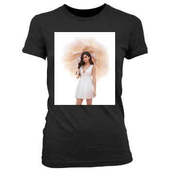 Selena Gomez Women's Junior Cut Crewneck T-Shirt