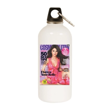 Selena Gomez White Water Bottle With Carabiner