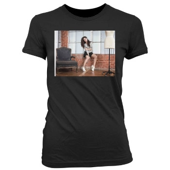 Selena Gomez Women's Junior Cut Crewneck T-Shirt