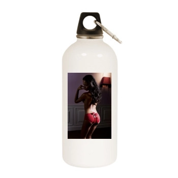 Selita Ebanks White Water Bottle With Carabiner