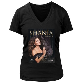 Shania Twain Women's Deep V-Neck TShirt