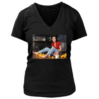 Shannen Doherty Women's Deep V-Neck TShirt