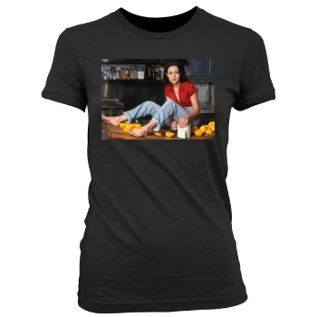 Shannen Doherty Women's Junior Cut Crewneck T-Shirt