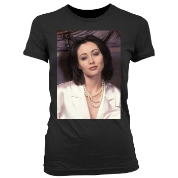 Shannen Doherty Women's Junior Cut Crewneck T-Shirt