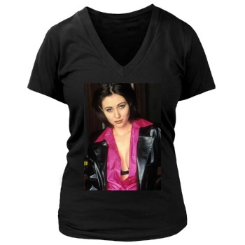 Shannen Doherty Women's Deep V-Neck TShirt