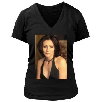 Shannen Doherty Women's Deep V-Neck TShirt