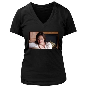 Shannen Doherty Women's Deep V-Neck TShirt