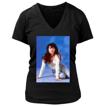 Shannen Doherty Women's Deep V-Neck TShirt