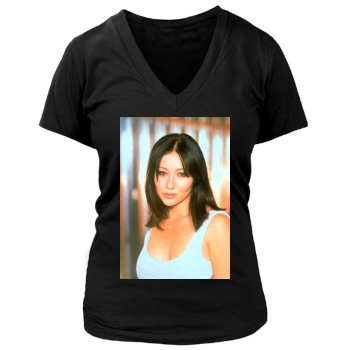 Shannen Doherty Women's Deep V-Neck TShirt