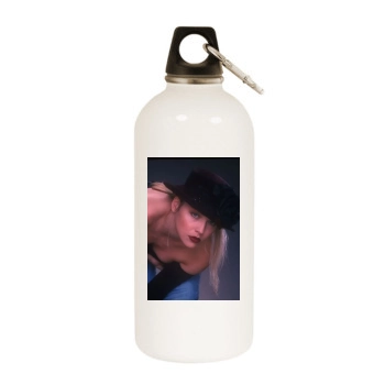 Sharon Stone White Water Bottle With Carabiner