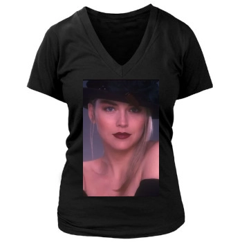 Sharon Stone Women's Deep V-Neck TShirt