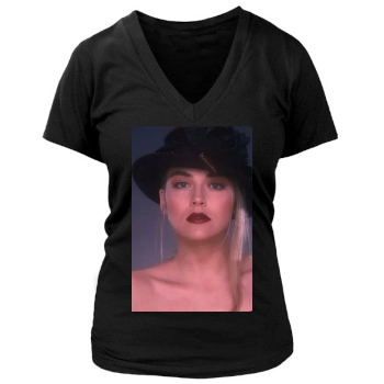 Sharon Stone Women's Deep V-Neck TShirt