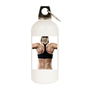 Shawn Johnson White Water Bottle With Carabiner