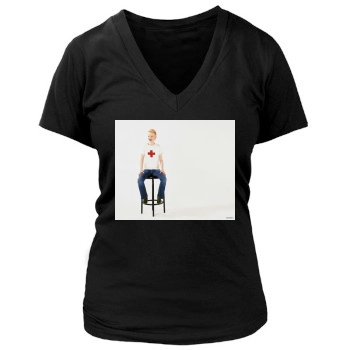 Shirley Manson Women's Deep V-Neck TShirt