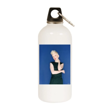 Shirley Manson White Water Bottle With Carabiner