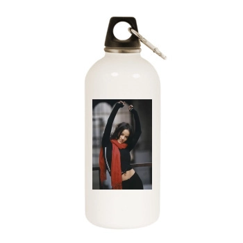 Alizee White Water Bottle With Carabiner