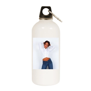 Alizee White Water Bottle With Carabiner