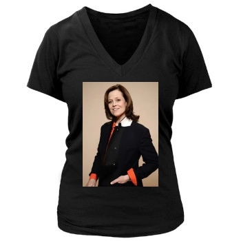 Sigourney Weaver Women's Deep V-Neck TShirt