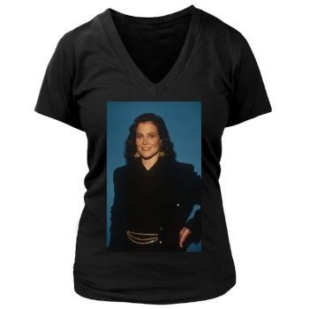 Sigourney Weaver Women's Deep V-Neck TShirt