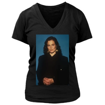 Sigourney Weaver Women's Deep V-Neck TShirt