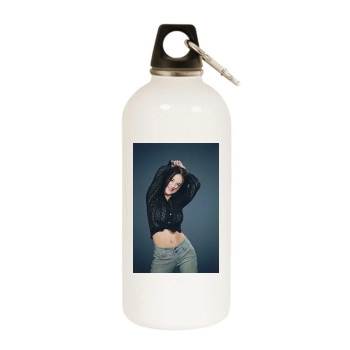 Alizee White Water Bottle With Carabiner