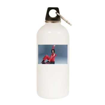 Alizee White Water Bottle With Carabiner