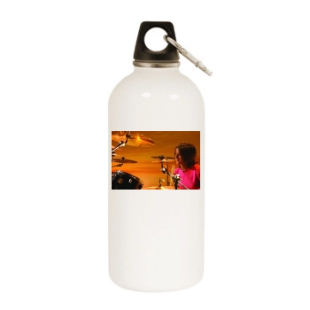 Alizee White Water Bottle With Carabiner