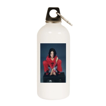 Alizee White Water Bottle With Carabiner