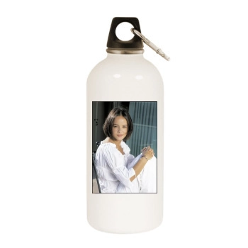 Alizee White Water Bottle With Carabiner