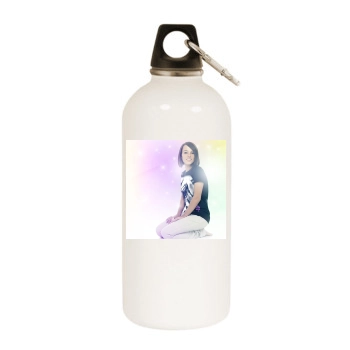 Alizee White Water Bottle With Carabiner