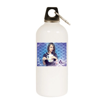 Alizee White Water Bottle With Carabiner