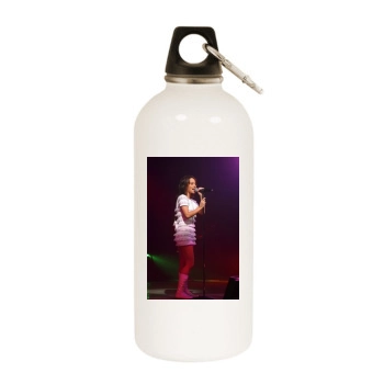 Alizee White Water Bottle With Carabiner