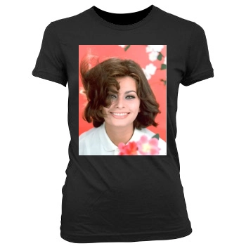 Sophia Loren Women's Junior Cut Crewneck T-Shirt