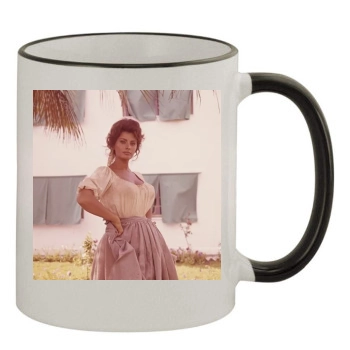 Sophia Loren 11oz Colored Rim & Handle Mug